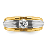 14k Two-tone IBGoodman Men's 1/2 carat Diamond Complete Ring-B56841-4YWAA