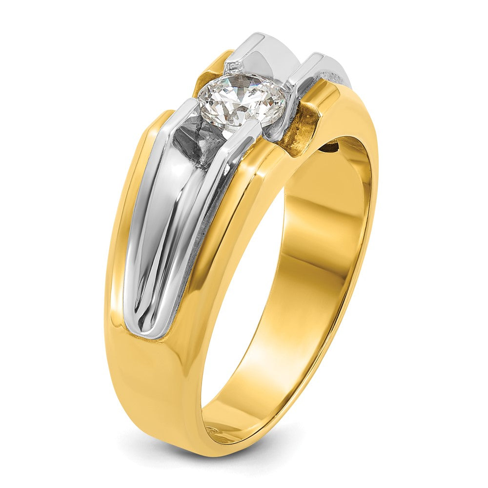 14k Two-tone IBGoodman Men's 1/2 carat Diamond Complete Ring-B56841-4YWAA