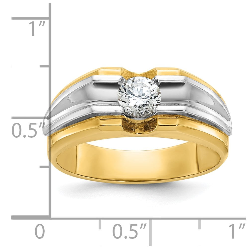 14k Two-tone IBGoodman Men's 1/2 carat Diamond Complete Ring-B56841-4YWAA