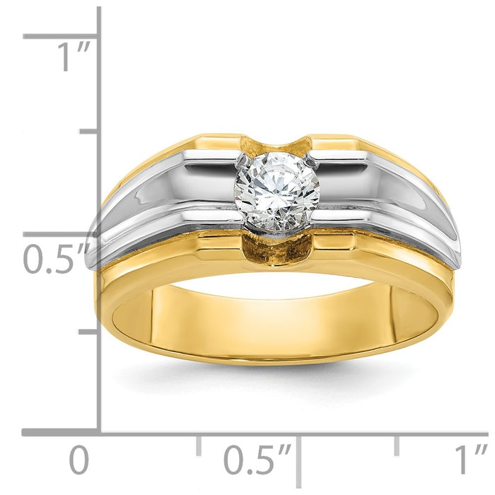14k Two-tone IBGoodman Men's 1/2 carat Diamond Complete Ring-B56841-4YWAA