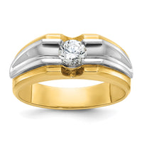 14k Two-tone IBGoodman Men's 1/2 carat Diamond Complete Ring-B56841-4YWAA