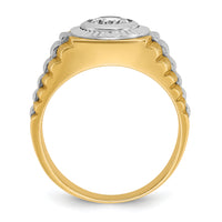 14k Two Tone 1 ct Lab Grown Diamond VS/SI+ G+ Complete Men's Ring-B56871