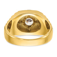 14k Two Tone 1 ct Lab Grown Diamond VS/SI+ G+ Complete Men's Ring-B56871