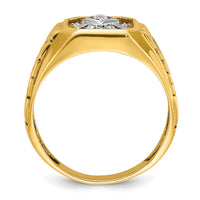 10ktt IBGoodman Men's Textured Blue Lodge Masonic Ring Mounting-B56876