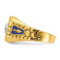 10ktt IBGoodman Men's Textured Blue Lodge Masonic Ring Mounting-B56876