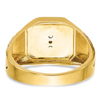 10ktt IBGoodman Men's Textured Blue Lodge Masonic Ring Mounting-B56876