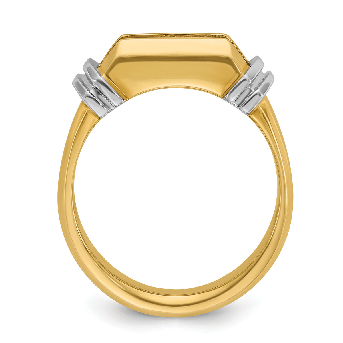 14ktt IBGoodman Men's Polished & Grooved 5-Stone Diamond Ring-B56891