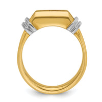 14ktt IBGoodman Men's Polished & Grooved 5-Stone Diamond Ring-B56891
