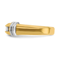 14ktt IBGoodman Men's Polished & Grooved 5-Stone Diamond Ring-B56891