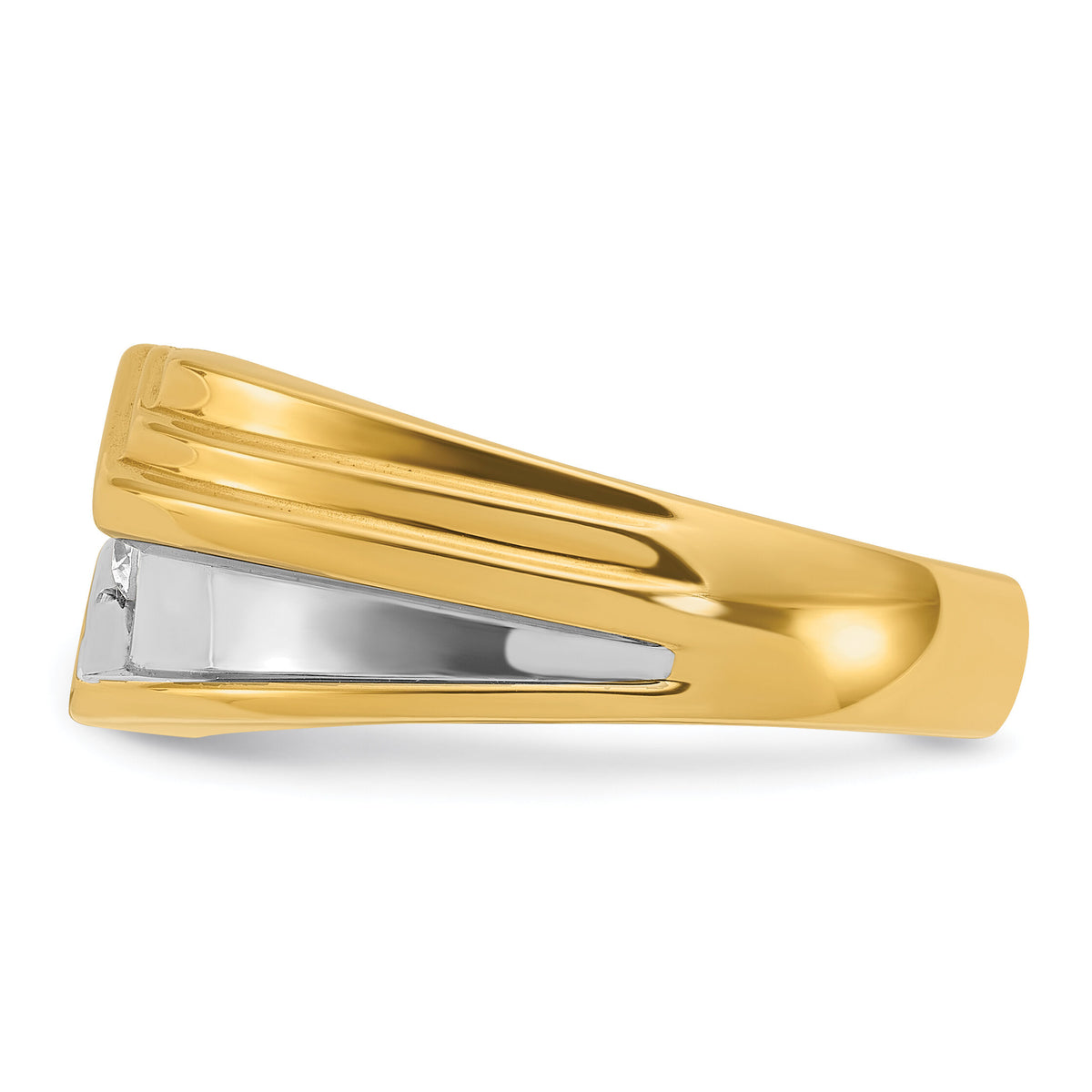 10k IBGoodman Men's Polished and Grooved Ring Mounting-B56893