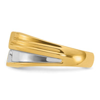 10k IBGoodman Men's Polished and Grooved Ring Mounting-B56893