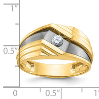 10k IBGoodman Men's Polished and Grooved Ring Mounting-B56893