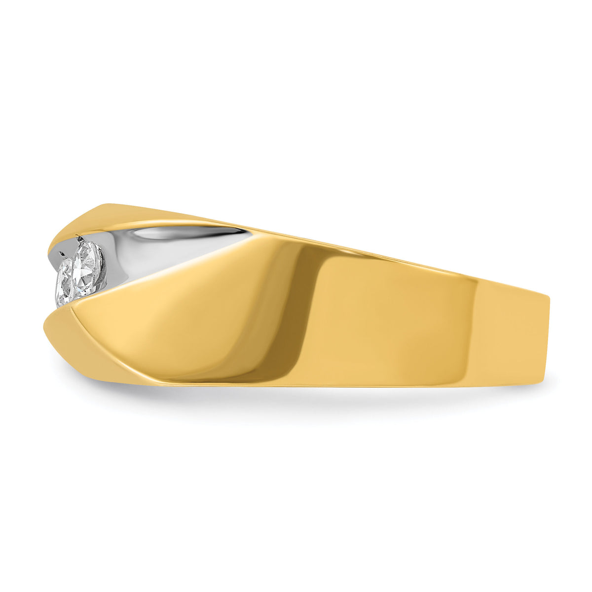 14k w/ White RH IBGoodman Men's Polished 3-Stone Diamond Ring-B56894