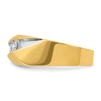 14k w/ White RH IBGoodman Men's Polished 3-Stone Diamond Ring-B56894