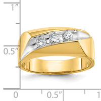 14k w/ White RH IBGoodman Men's Polished 3-Stone Diamond Ring-B56894