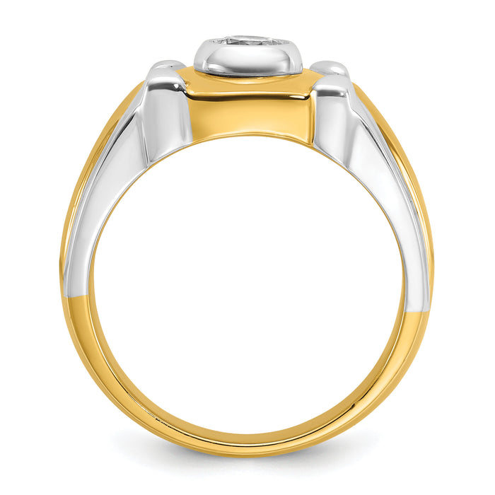 14k Two-tone IBGoodman Men's Diamond Complete Ring-B56898