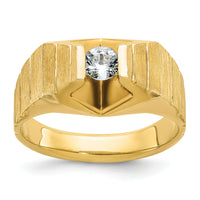 14k 1/3 carat Lab Grown Dia VS/SI+ G+ Comp Polished & Satin Men's Ring-B56922