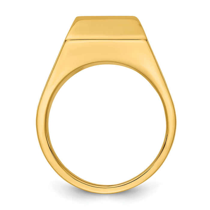 14k Polished 8.3 mm Diamond Center Men's Ring Mounting-B56959