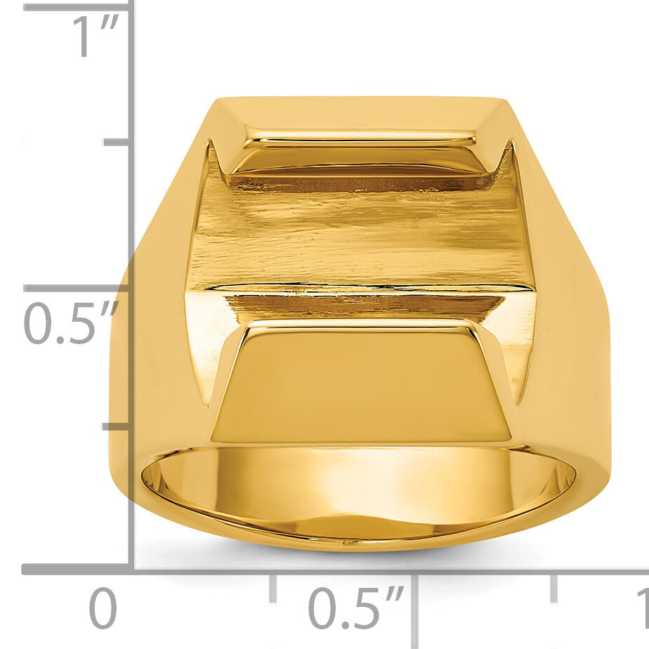 14k Polished 8.3 mm Diamond Center Men's Ring Mounting-B56959