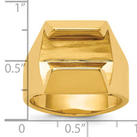 14k Polished 8.3 mm Diamond Center Men's Ring Mounting-B56959