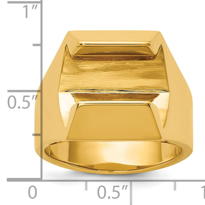14k Polished 8.3 mm Diamond Center Men's Ring Mounting-B56959