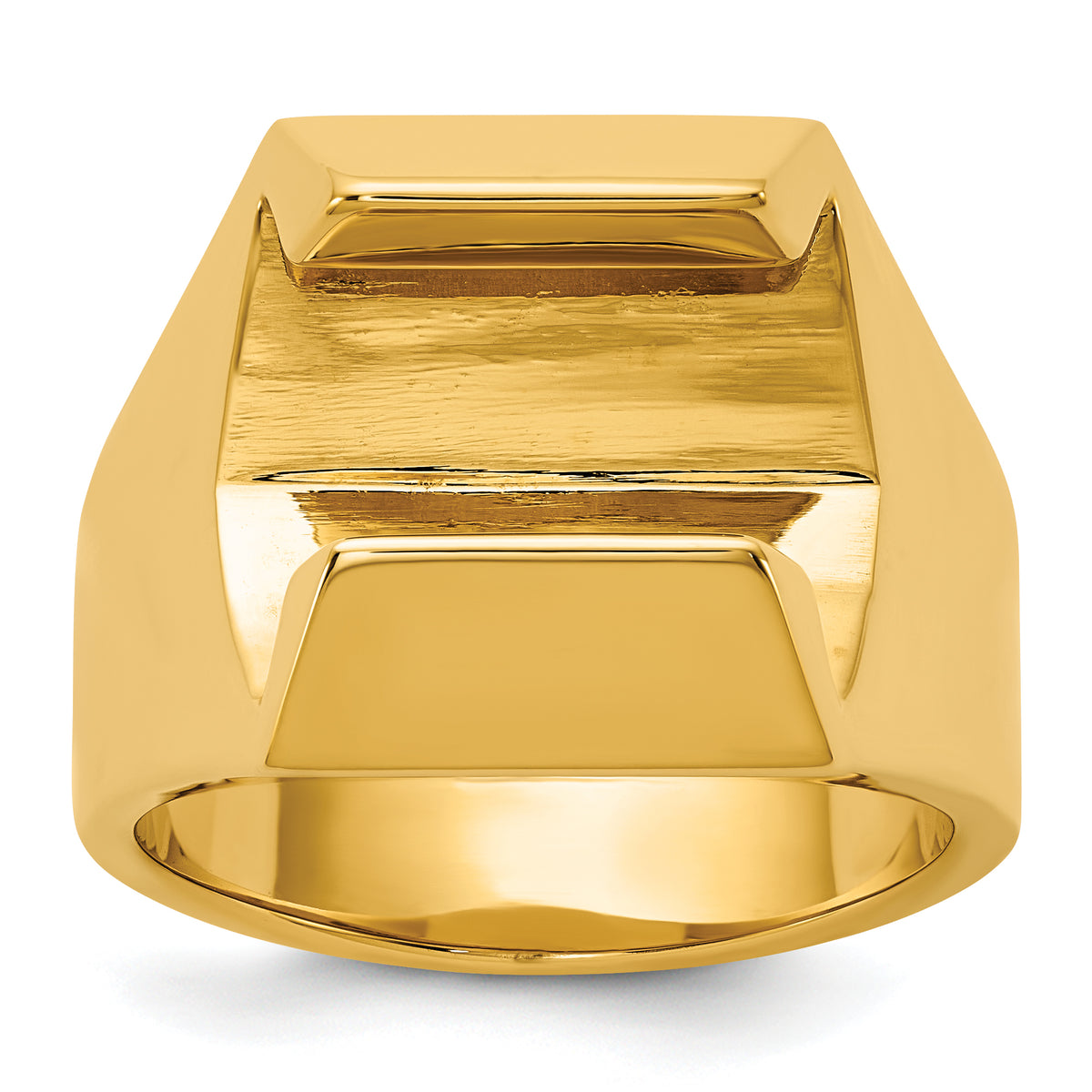 14k Polished 8.3 mm Diamond Center Men's Ring Mounting-B56959-4Y
