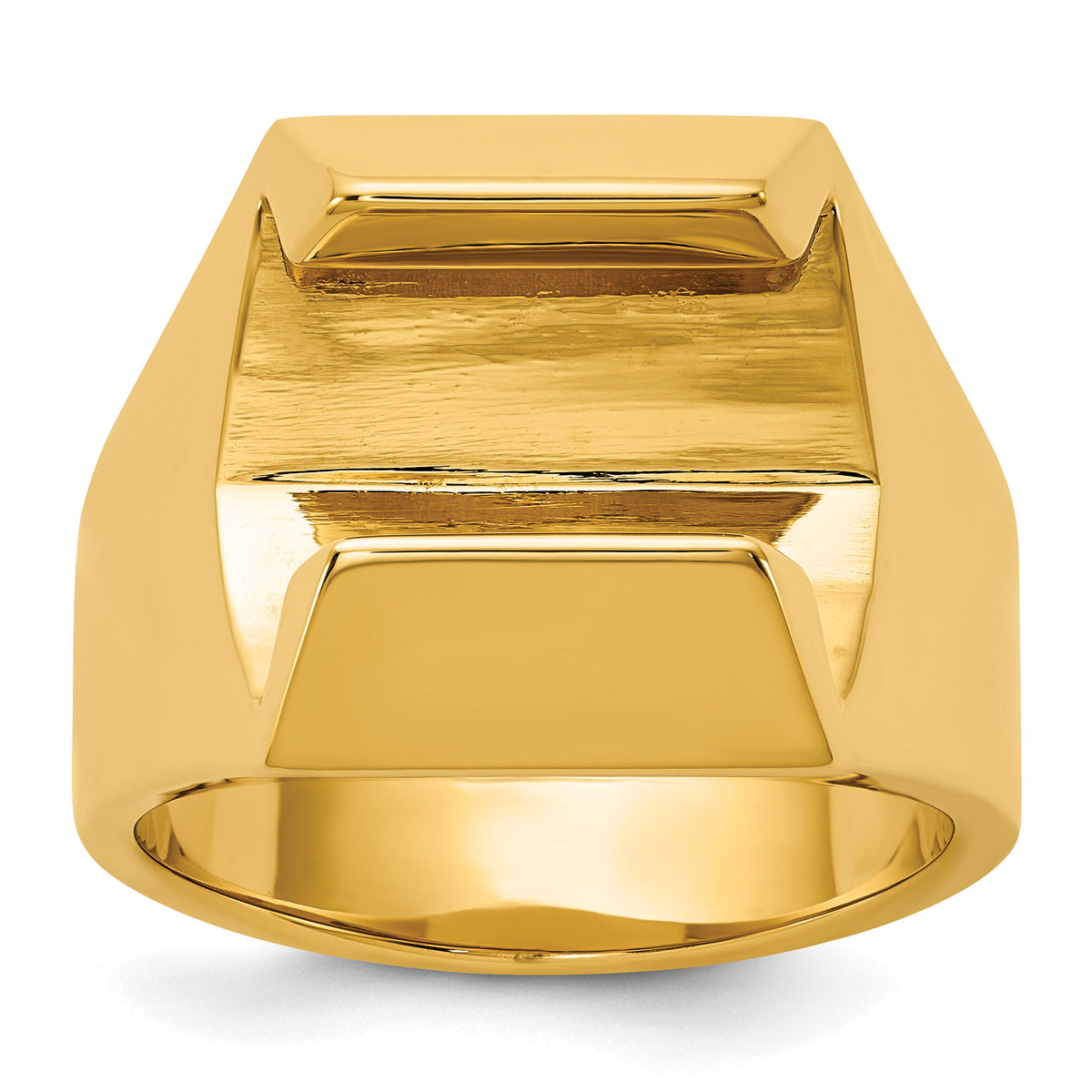 14k Polished 8.3 mm Diamond Center Men's Ring Mounting-B56959