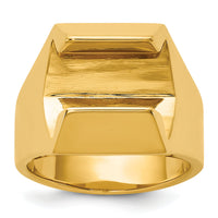 14k Polished 8.3 mm Diamond Center Men's Ring Mounting-B56959