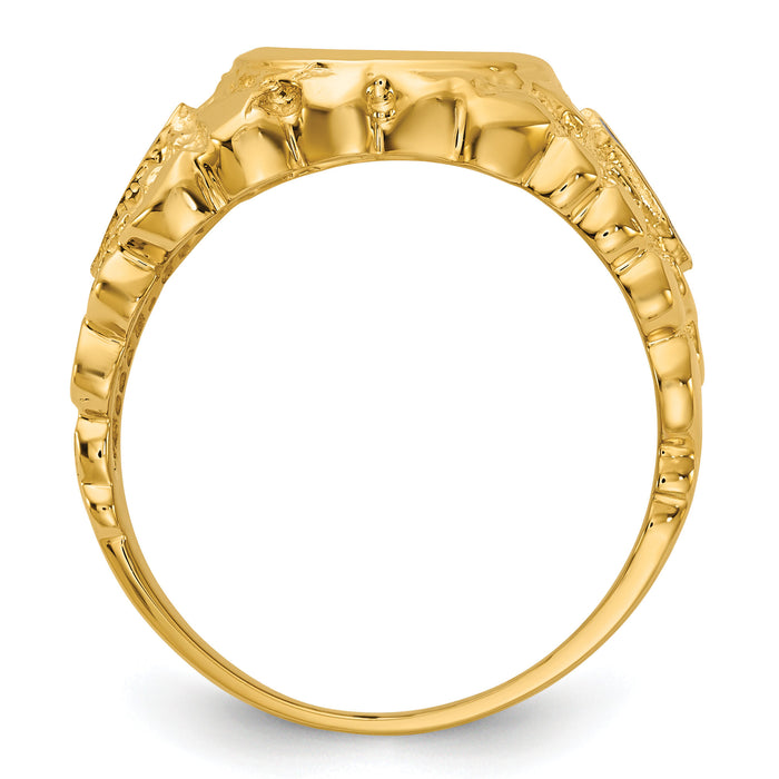 10k IBGoodman Men's Nugget Texture Blue Lodge Masonic Ring Mounting-B57619