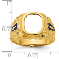 10k IBGoodman Men's Nugget Texture Blue Lodge Masonic Ring Mounting-B57619