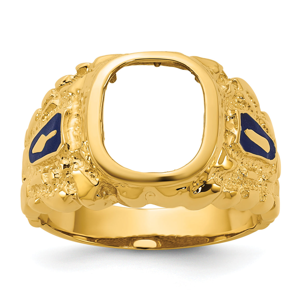 10k IBGoodman Men's Nugget Texture Blue Lodge Masonic Ring Mounting-B57619