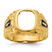 10k IBGoodman Men's Nugget Texture Blue Lodge Masonic Ring Mounting-B57619