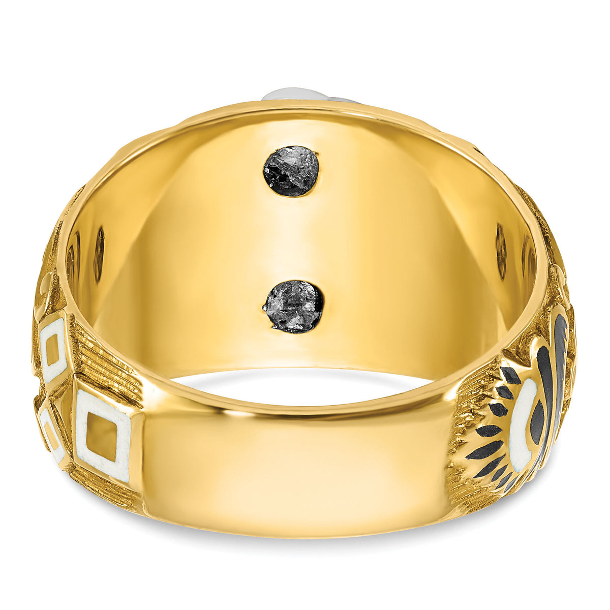 10ktt IBGoodman Men's Textured & Enameled Masonic Blue Lodge Ring-B57660