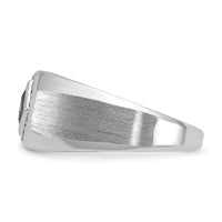 14k White Gold IBGoodman Men's Cr.Sapphire and Diamond Satin Complete Ring-B57674