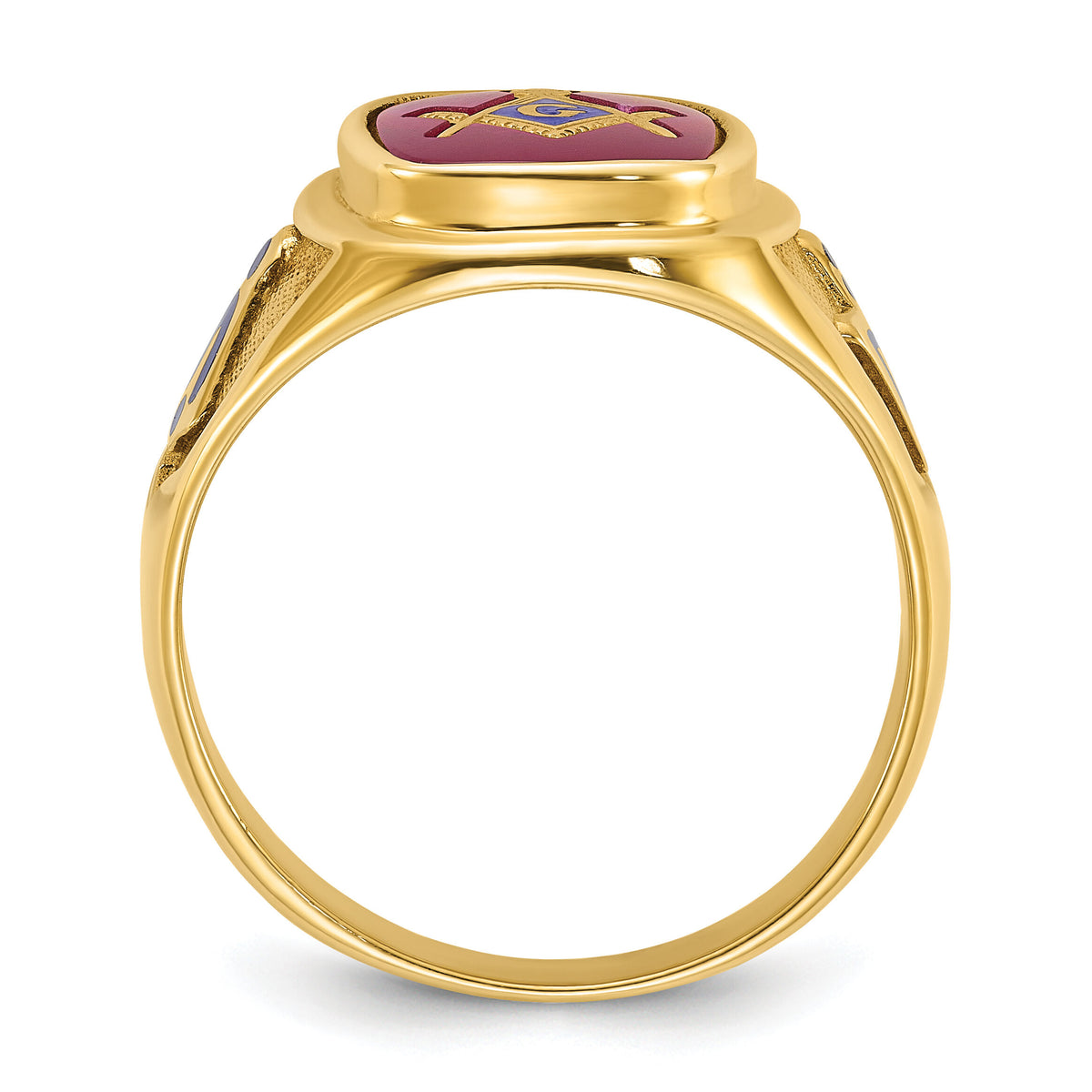 10k IBGoodman Men's Textured Blue Lodge Masonic Ring Mounting-B57679