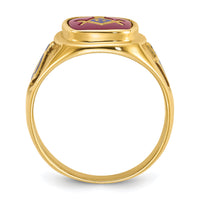 10k IBGoodman Men's Textured Blue Lodge Masonic Ring Mounting-B57679