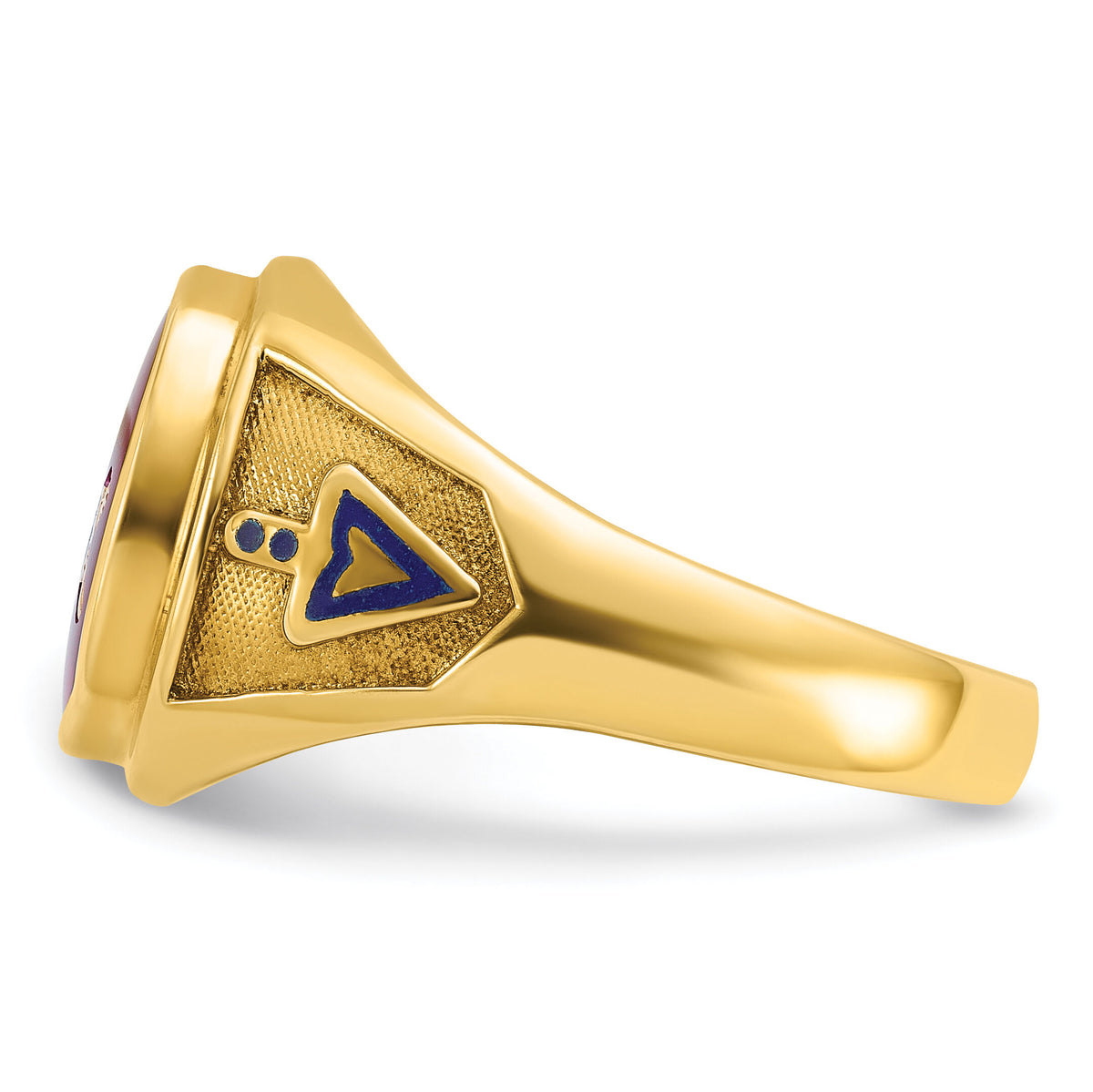 10k IBGoodman Men's Textured Blue Lodge Masonic Ring Mounting-B57679