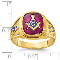 10k IBGoodman Men's Textured Blue Lodge Masonic Ring Mounting-B57679