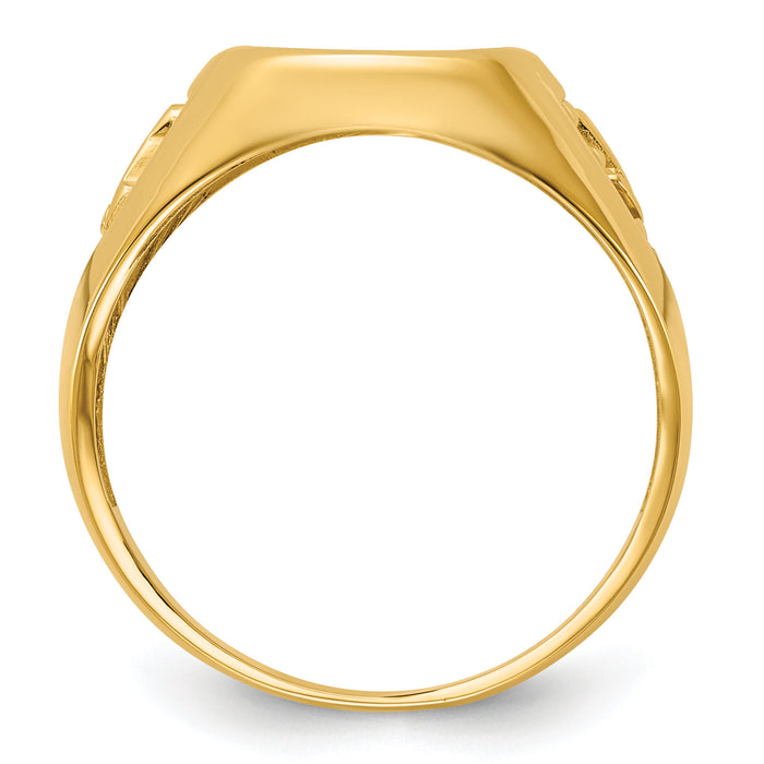 10k IBGoodman Men's Textured Blue Lodge Masonic Ring Mounting-B57688