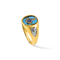 10k IBGoodman Men's Textured Blue Lodge Masonic Ring Mounting-B57688