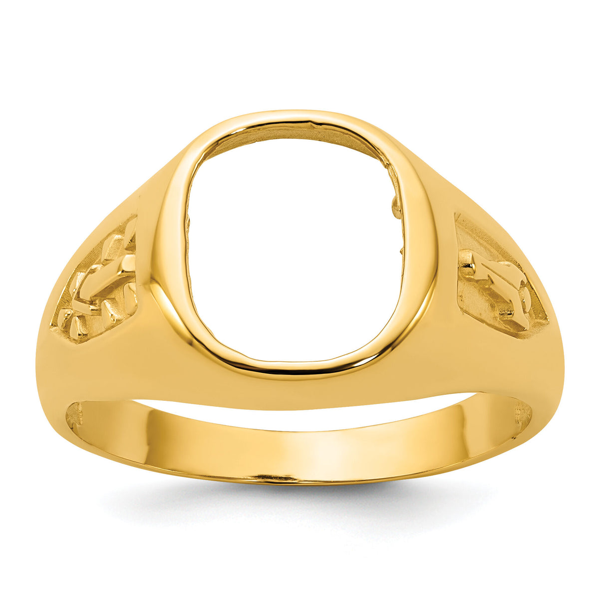 10k IBGoodman Men's Textured Blue Lodge Masonic Ring Mounting-B57688