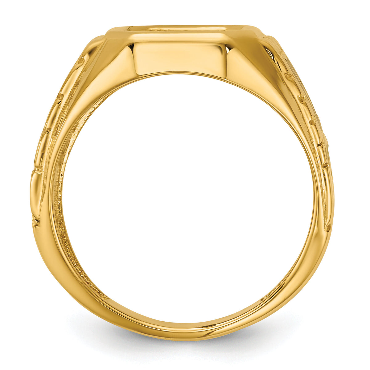 10k IBGoodman Men's Textured Blue Lodge Masonic Ring Mounting-B57699