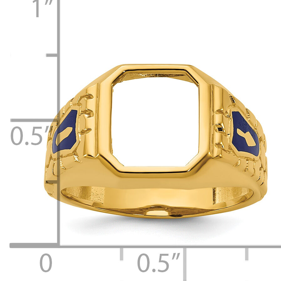 10k IBGoodman Men's Textured Blue Lodge Masonic Ring Mounting-B57699