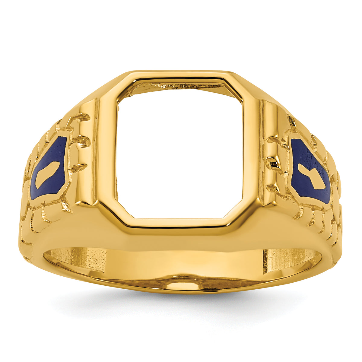 10k IBGoodman Men's Textured Blue Lodge Masonic Ring Mounting-B57699-0Y