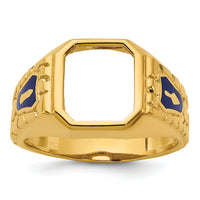 10k IBGoodman Men's Textured Blue Lodge Masonic Ring Mounting-B57699