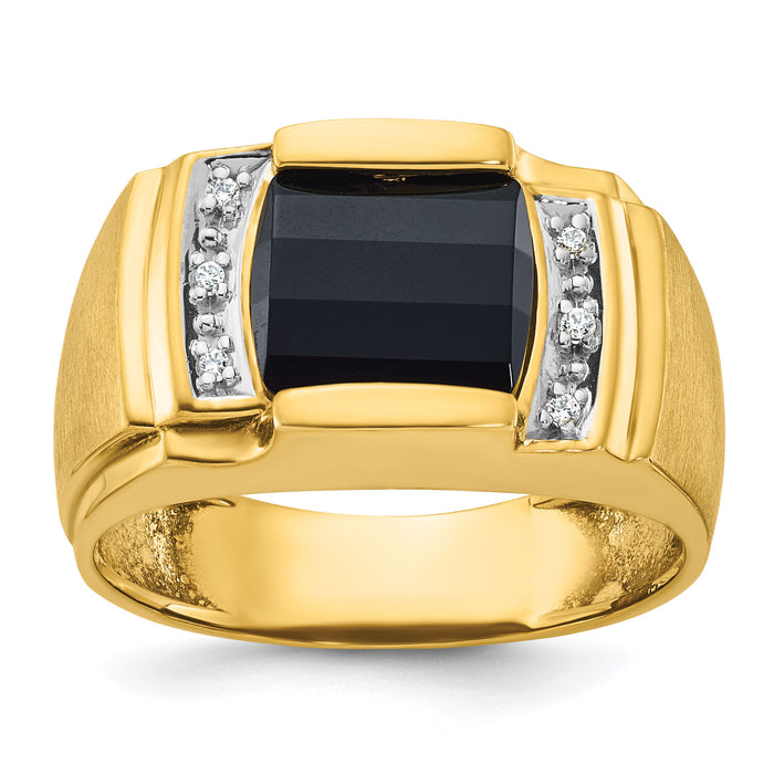 10k IBGoodman Men's Gemstone and Diamond Ring Mounting-B57702