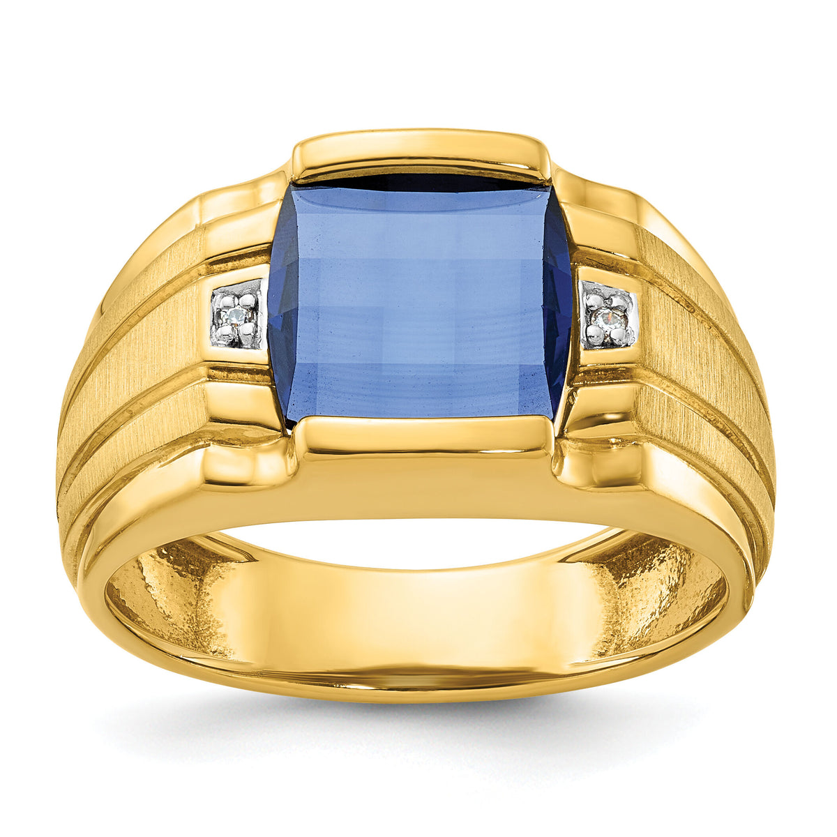10k IBGoodman Men's Gemstone and Diamond Ring Mounting-B57709