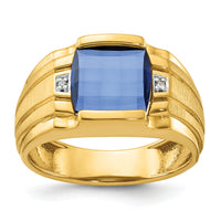 10k IBGoodman Men's Gemstone and Diamond Ring Mounting-B57709