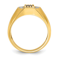 14k IBGoodman Men's Cr.Sapphire and Diamond Satin Complete Ring-B57720