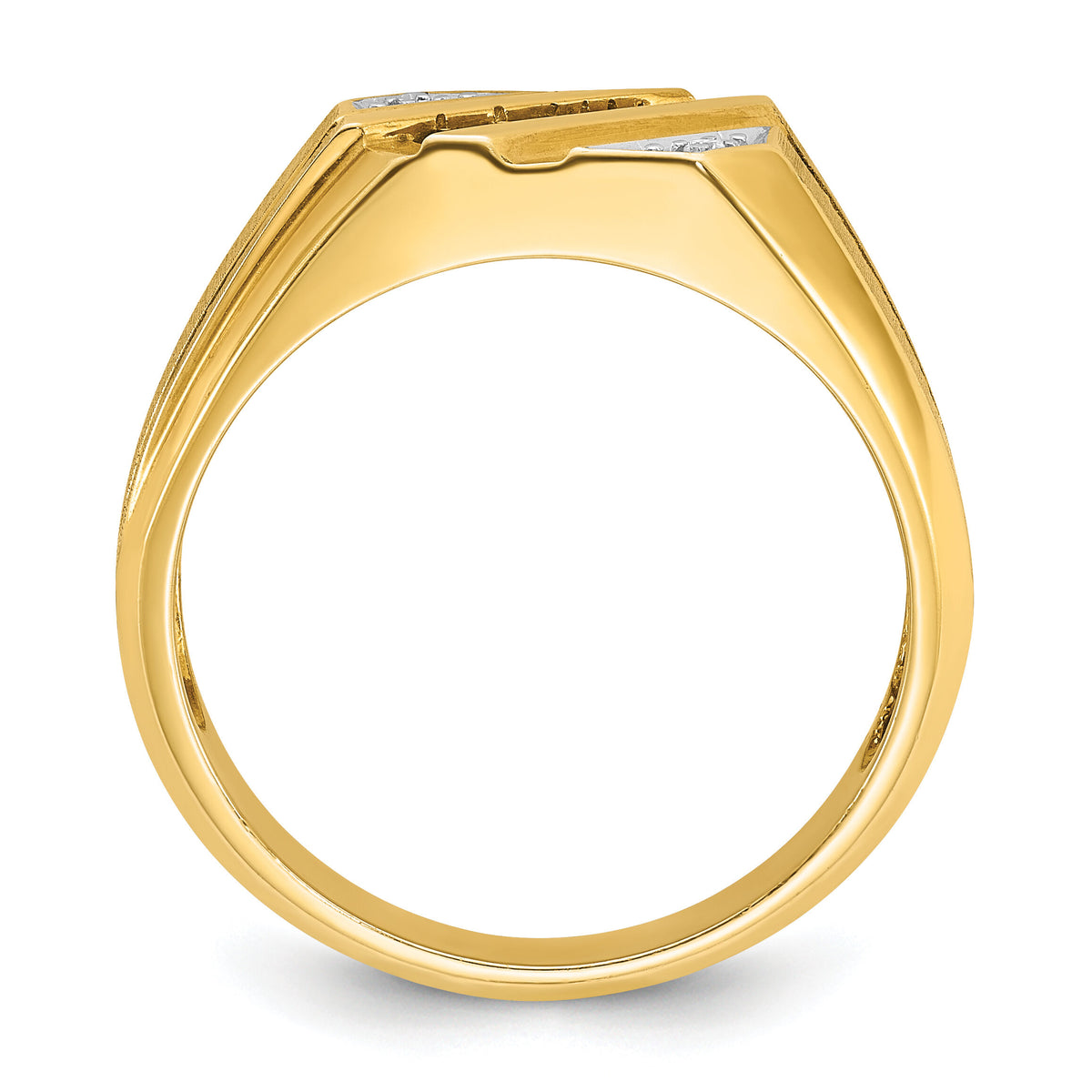 14k IBGoodman Men's Cr.Sapphire and Diamond Satin Complete Ring-B57722